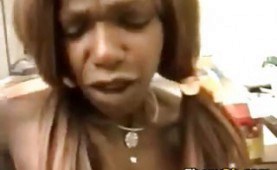 Ebony chick fucked by a white guy