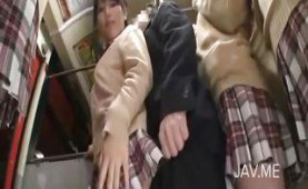 Asian blowjob in public transport