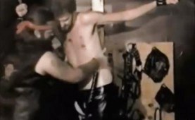 Retro gay bondage and whipping