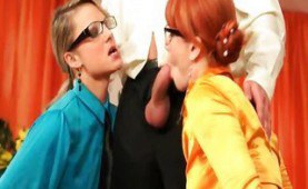 Dressed peeing ffm threesome