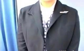 Japanese Stewardess Sucking Cock