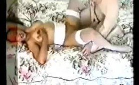 Naughty ebony wife rammed hard and jizzed twice