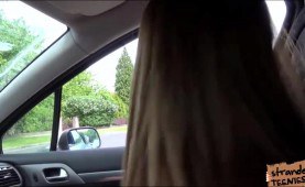 Teen Angella have sex with a stranger and they have sex outdoor