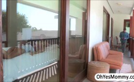 Lesbians Eva and MILF India lick each other pussies and get busted