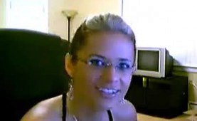 Slutty Cam Girl In Glasses Teasing