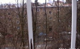 Lusty amateur sucking cock in public