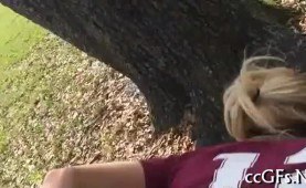 Naughty Blonde Gets Fucked POV Outdoor