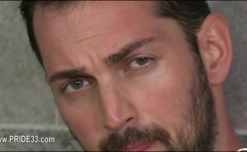 Bear doing solo masturbation in the shower