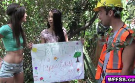 Babes Sacrifice Their Pussy To Save Trees