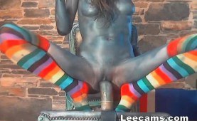 strange painted babe screws on large toy