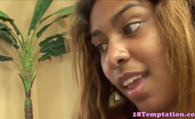 ebony cheerleader wanking stepdad after blow-job