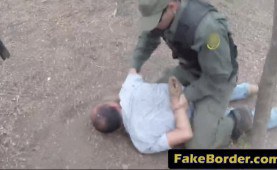 adorable immigrant blowing large raging snake