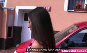 lesbo eurobabe temptress filming while jilling clit