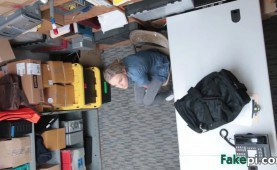 sweet golden schoolgirl drilled by the shop owner