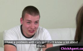 eurobabe beauty police officer pussylicked at interview