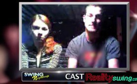 RealitySwing casting with a cigarette hot dark-haired chick