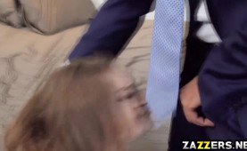 Sugar daddy feeds Skylar Snow his candy dong