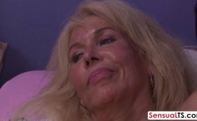 tattooed tranny with massive round boobs gets brown spot screwed