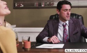 Sexy Monique gives her boss romantic sex