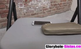 afro american gorgeous Monique Symone Gives Glory Hole blow job