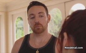 Redhead PAWGs blowjob yoga