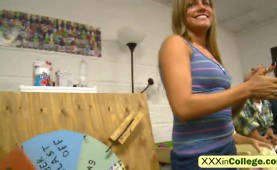 Hot fraternity college girls having sexgroup action in frat room