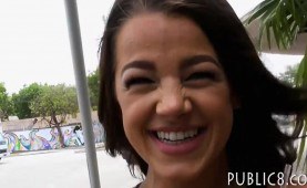 adorable Czech hot chick convinced to fuck stranger for money