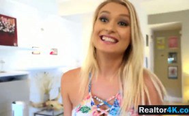 Realtor Natalia Starr cowgirl Long slung On sofa