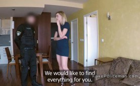 Robbed light haired gets help from fake officer