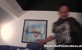 blonde plumper rides a biker