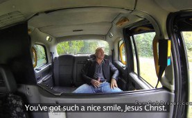 Sexy fake cab driver sexes stranger on the bonnet