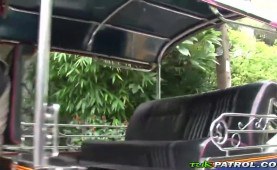 Missionary fuckin for chinese chick trimmed pussy