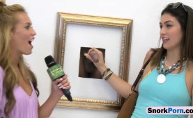 brown-haired female gets filled by dick from the rear