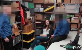 Two fake PIs fuck dirty young girl thief