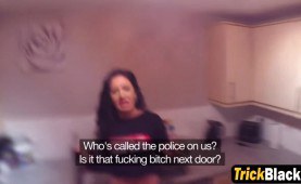 afro chicks get pumped by a caucasian schlong