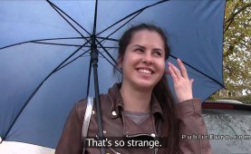 Fake police officer bangs Russian girl outside