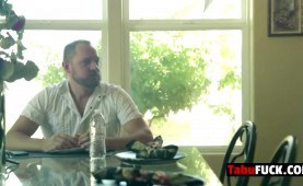 dude drills hot large breasted teen's snatch