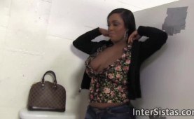 afro female Layton Benton gives glory hole head