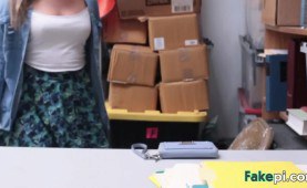 hard-core department pumping with brown-haired