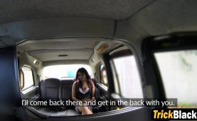 dark skinned bitch gets snatch filled in car with caucasian rod