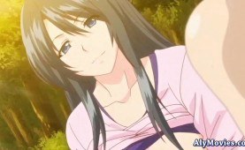 Busty anime babes sharing cock