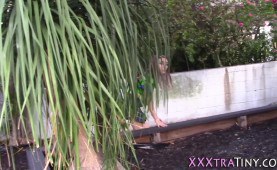 Tiny teen pounded for cum