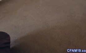 Clothed teenager cum dump