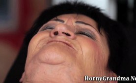 Plowed granny sucks pole