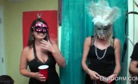 College babes lick slick cunts in dorm room orgy