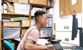 Ebony shoplifter spermed