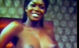 Vintage black babe shows all
