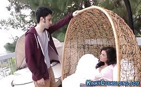 Teen sucks fat black cock