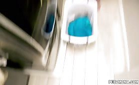 Dirty fucking with hot stepmom at the laundry 