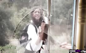 Rebel teens skip class and 3some with a horny guy